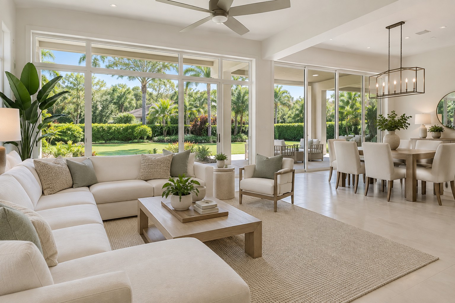 A bright South Florida home interior, illustrative